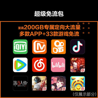 中国移动 5G流量包 30元10GB通用流量 至高200GB定向大流量 APP会员权益月月领