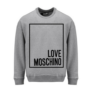 莫斯奇诺 LOVE MOSCHINO  灰色方框logo标长袖运动衫 M 6 506 10 E 2090 B733 L 男款