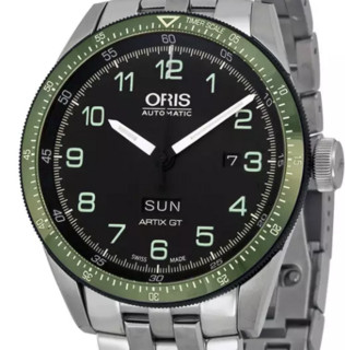 ORIS 豪利时 运动系列 735-7706-4494MB 男士机械手表 44mm 黑盘 银色不锈钢表带 圆形