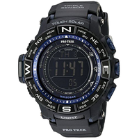 CASIO 卡西欧 PRO TREK系列 PRW-3500Y-1 男士电波手表 53.4mm 黑盘 黑色树脂表带 圆形