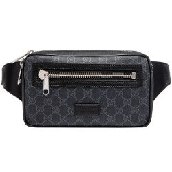 gucci古驰男士帆布腰包474293k9rrn1095黑灰色