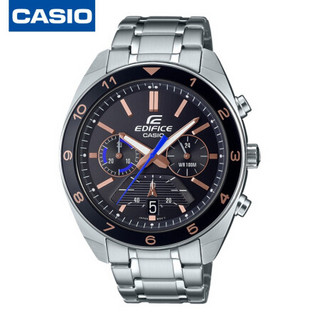 卡西欧（CASIO）手表 EDIFICE系列商务计时防水石英男表时尚腕表 黑盘钢带 EFV-590D-1A