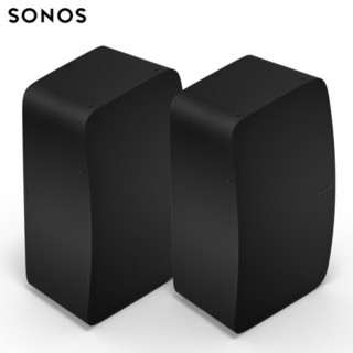 SONOS Five×2智能音响 家庭智能音响系统 WiFi无线 书架音响 音响家用 非蓝牙 PLAY:5升级款（黑色）