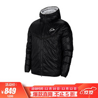 耐克NIKE 男子 棉服 短款 连帽 WINDRUNNER SYNTHETIC-FILL 棉服夹克 CZ1509-010黑色XXL码