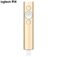 罗技（Logitech）Spotlight 无线演示器 投影笔 ppt翻页笔 演讲笔 放大聚焦液晶屏可显 (金色)