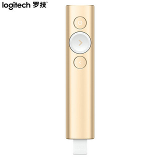 罗技（Logitech）Spotlight 无线演示器 投影笔 ppt翻页笔 演讲笔 放大聚焦液晶屏可显 (金色)