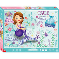 迪士尼(Disney)儿童进阶拼图玩具二合一 苏菲亚公主女孩礼物(古部盒装拼图带图纸100片+200片)11DF3002009S