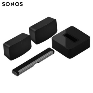 SONOS PLAYBAR+SUB+Five×2 家庭影院音响 环绕音箱5.1声道 家庭影院 电视音箱套装 后环绕豪华版（黑色）