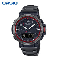 卡西欧(CASIO)手表 PRO TREK系列户外太阳能六局电波液晶显示多功能测量防水登山运动男表 PRW-50YT-1