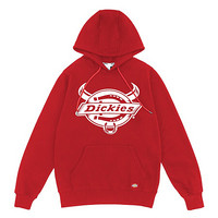 Dickies卫衣 FW20 新年款 毛圈布 牛年生肖Logo图案印花 红色帽绳 袋鼠口袋 连帽卫衣 DK008292 中红色 L