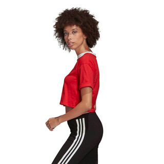 阿迪达斯 ADIDAS 三叶草 女子 CROP TOP 运动 T恤 FM3258 S码