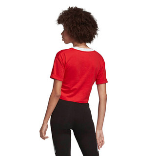 阿迪达斯 ADIDAS 三叶草 女子 CROP TOP 运动 T恤 FM3258 S码