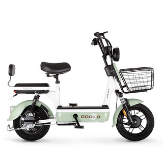 绿源电动车新国标小型电动自行车FBA2男女成年人迷你代步电瓶车 浅灰绿