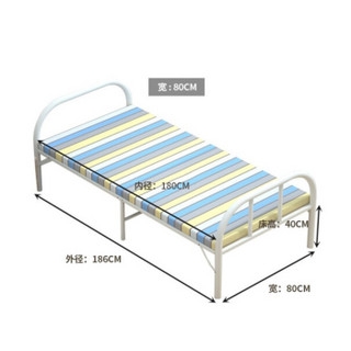 送货上门】工来工往折叠床午休床单人床沙发床午睡床家用折叠床便携简易床医院陪护床行军床 蓝白条纹100cm宽186cm长（加固款）
