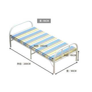 送货上门】工来工往折叠床午休床单人床沙发床午睡床家用折叠床便携简易床医院陪护床行军床 蓝白条纹100cm宽186cm长（加固款）