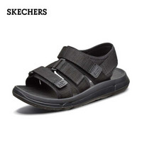 Skechers斯凯奇2020年夏季新款露趾沙滩鞋 三段式搭带湿水易干型凉鞋男66024 黑色/BLK 43