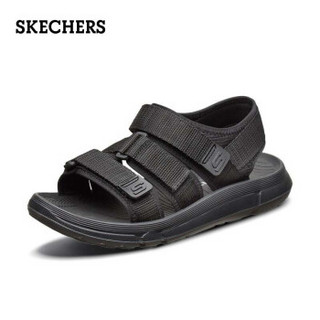 Skechers斯凯奇2020年夏季新款露趾沙滩鞋 三段式搭带湿水易干型凉鞋男66024 黑色/BLK 43