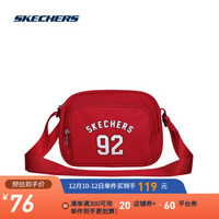 Skechers斯凯奇官方男女同款单肩斜挎包 时尚实用小斜挎包L319U034 圣诞红/006T 均码