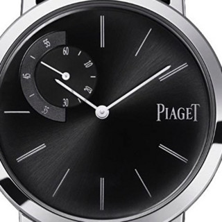 PIAGET 伯爵 ALTIPLANO系列 G0A34114 男士机械手表 40mm 黑盘 黑色鳄鱼皮带 圆形