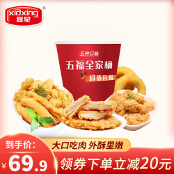 夏星 炸鸡全家桶鸡米花鸡排翅根鸡条鸡肉圈上校鸡块5袋半成品小吃 共2.1kg