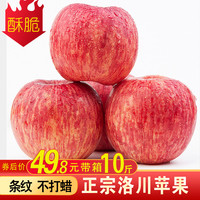 云鲜风正宗洛川红富士苹果 陕西一级冰糖心应当季新鲜水果10整箱