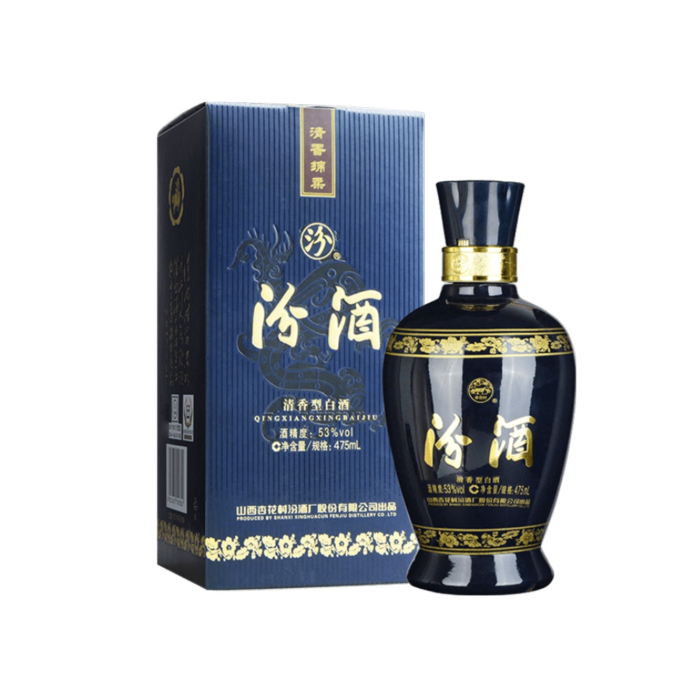 汾酒 蓝汾 53%vol 清香型白酒 475ml 单瓶装