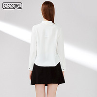 GOGIRL专柜时尚新款OL风白色百搭可爱衬衣女 GU91C51