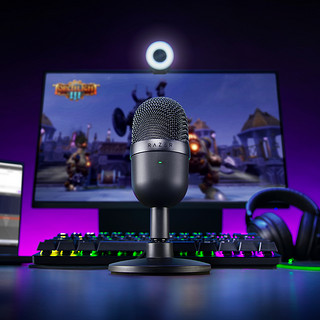 RAZER 雷蛇 魔音海妖迷你版mini粉晶麦克风电脑游戏电竞直播话筒