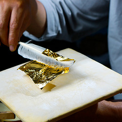 棱智 24K金箔纸99%纯黄金装饰薄纸2.5cm*5张起