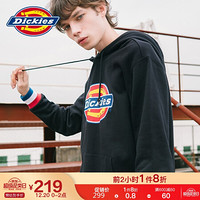 Dickies卫衣 20秋冬 男士卫衣 连帽长袖卫衣 Dickies印花 袖口撞色线罗纹卫衣 潮牌情侣卫衣 DK007028 黑色 M