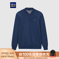 HLA海澜之家亲肤加绒POLO衫2020冬季时尚简约质感套头衫男HNTPD4Q359A深蓝(P9)175/92A(50) cz