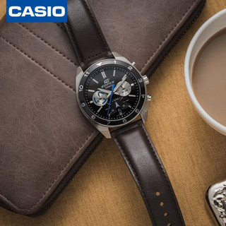 卡西欧（CASIO）手表 EDIFICE系列商务计时防水石英男表时尚腕表 黑盘皮带 EFV-590L-1A