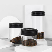 泰摩 可抽真空咖啡豆密封罐组合3个装（400ML+800ML+1200ML） 家用玻璃储物罐 茶叶罐 厨房保鲜罐