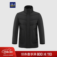 HLA 海澜之家 羽绒服男2020冬季獭兔毛立领保暖白鸭绒简约外套HWRAD4Q047A黑色(79)165/84A(46)