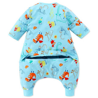 米乐鱼 婴儿睡袋宝宝儿童抱被加厚防踢被分腿睡袋可拆袖 夹棉小火龙90*56cm