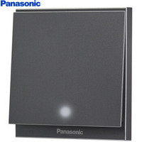 松下（ Panasonic）开关插座 一开单控开关面板 带LED指示灯 墙壁开关 悦皓 云碳灰 WMWF511MYH
