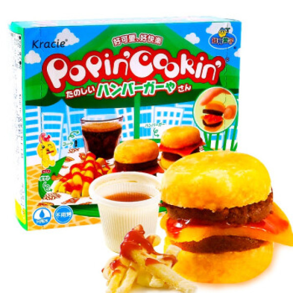 日本进口嘉娜宝kracie食玩糖汉堡造型32g盒进口糖果休闲零食亲子游戏