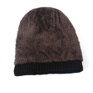北诺（BETONORAY）帽子男冬季毛线帽加绒针织帽包头护耳帽围脖套装男士帽子保暖脖套 黑色