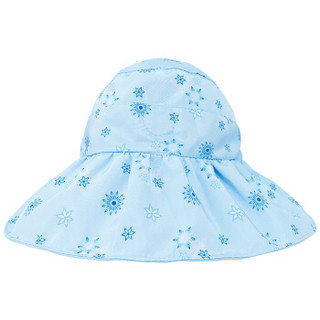 迪士尼(Disney)儿童帽子秋冬季空顶帽薄款防晒遮阳帽可爱宝宝大帽檐太阳帽女童渔夫帽 蓝色冰雪 均码