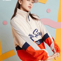 XTEP特步卫衣女潮流长袖2020秋冬新款女装上衣加绒立领外套长袖套头衫