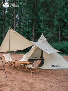 glamping牧高笛家庭轻奢大空间金字塔野营加厚棉布露营帐篷jy230
