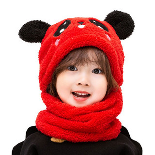 移动专享：KIDNOAM 冬季保暖儿童熊猫连帽围巾