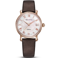 SEA-GULL 海鸥 SeaGull 海鸥 情侣系列 719.387 女士机械手表 32mm 贝母盘 棕色小牛皮表带 圆形