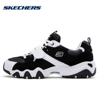 斯凯奇（Skechers）运动熊猫鞋 D'LITE 时尚绑带魔术贴 99999088 黑色/白色/BKW 41