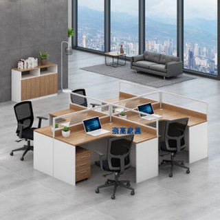 奈高职员办公桌组合现代简约屏风卡座员工位电脑桌NG-PF10211 干字型四人位