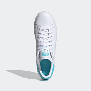 阿迪达斯官网 adidas 三叶草 STAN SMITH 男女经典运动鞋EF4480 白/白/蓝 亮光黄 42(260mm)