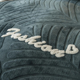 佳佰  法兰绒四件套刺绣双面珊瑚绒床上四件套水晶绒被套床单 莱茵藏青 被套200*230cm