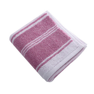 佳佰 纯棉毛巾A类色织柔软吸水 米兰条纹全棉加厚面巾 紫色32*72cm/110克/条