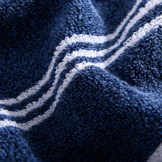 佳佰 纯棉毛巾A类色织柔软吸水 米兰条纹全棉加厚浴巾 蓝色65*130cm/460克/条