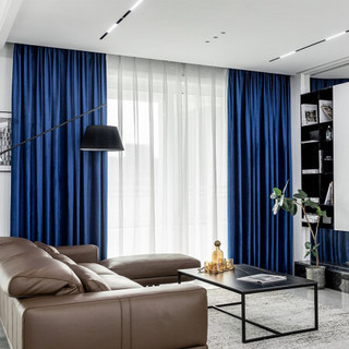 佳佰 窗帘绒面轻奢遮光窗帘成品 客厅卧室落地窗阳台窗帘布 荷兰绒宝